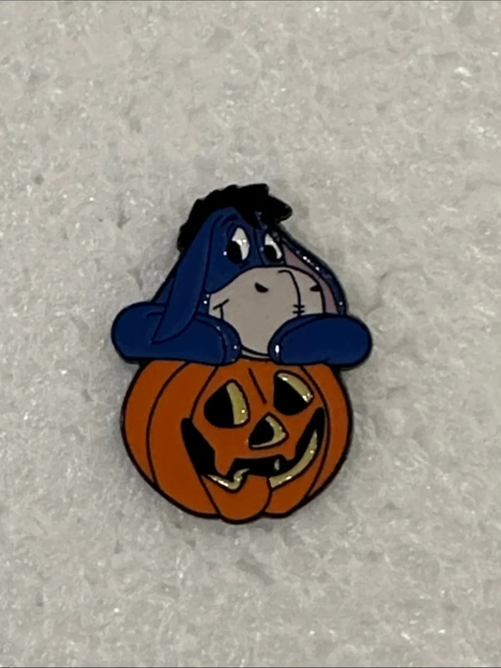 Eeyore Halloween Pumpkin Enamel Pin - Blue & Orange